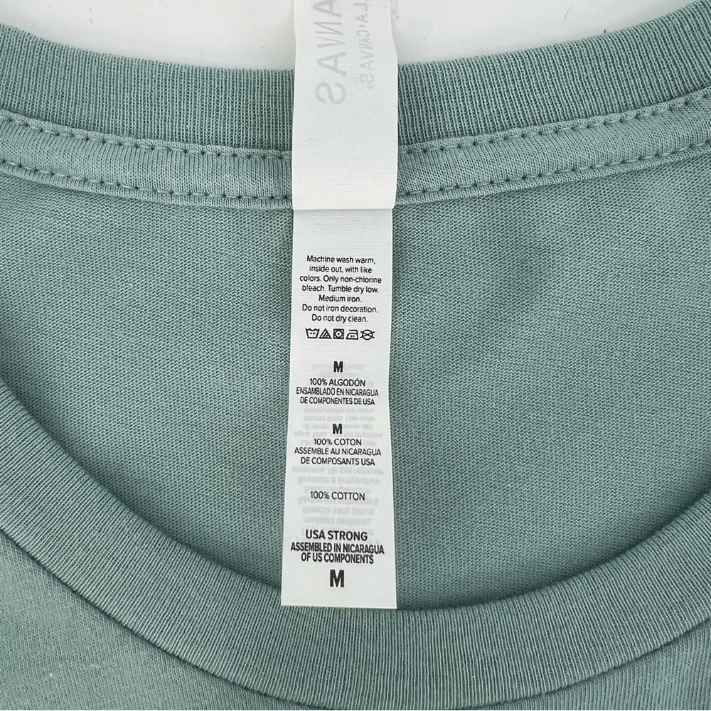 PatrioticT-Shirt Womens Medium Green with Flag Short Sleeve Crew Neck All Cotton - Picture 3 of 4